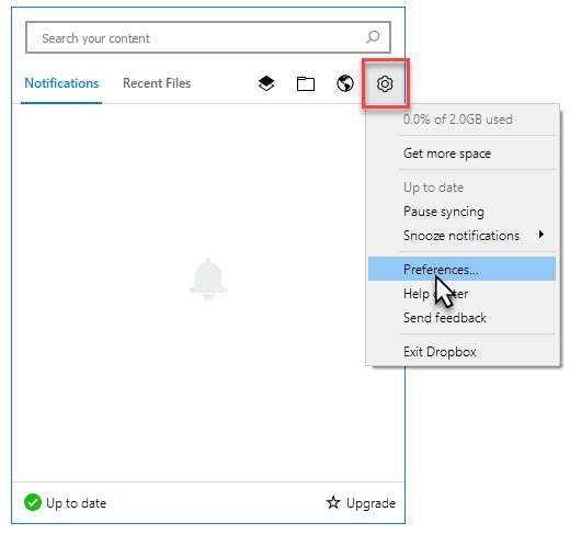 configure dropbox desktop app